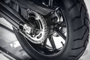 motorcycle wheel up close