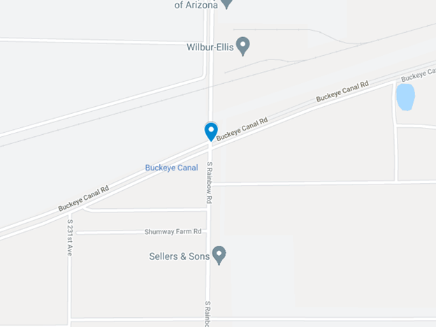 screenshot of google map of buckeye canal road