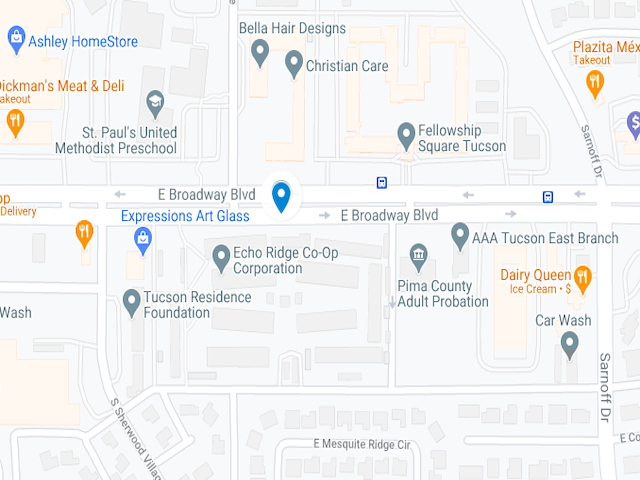 google map of east broadway boulevard