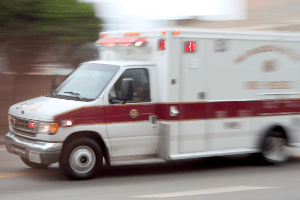 ambulance racing to scene of accident 