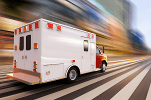 ambulance racing to scene of emergency