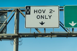 highway sign for the HOV lane I-10 phoenix