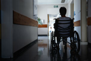 nursing home resident wheel chair