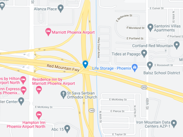 google map image of loop 202 near az-143 interchange