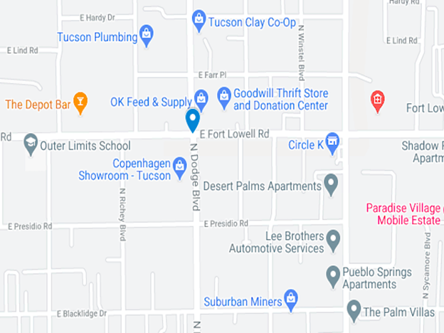 map of midtown Tucson at East Lowell Road
