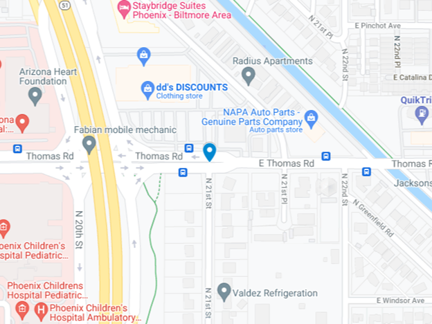 map- where woman pedestrian was hit and killed in Phoenix