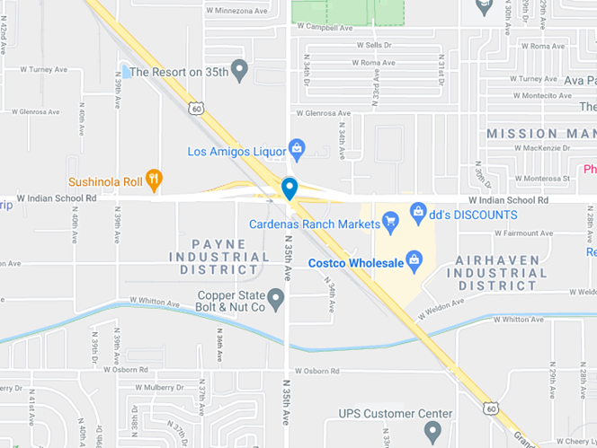 map-location of pedestrian hit-and-run nw phoenix
