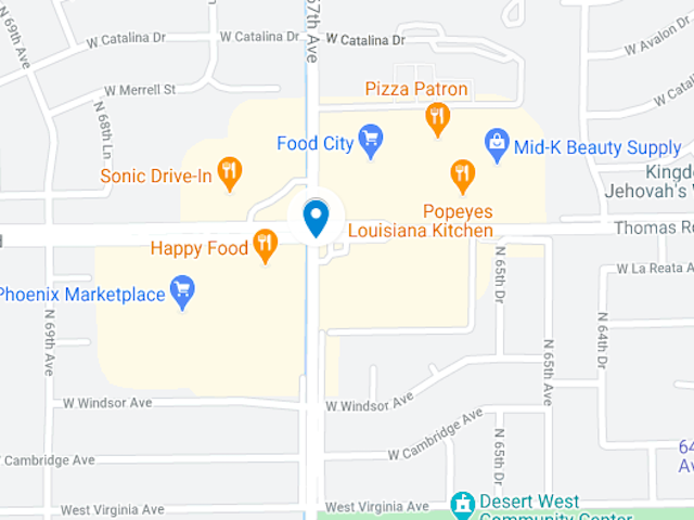 map of 67th Avenue in Phoenix