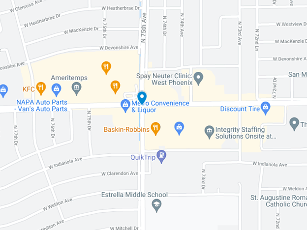 google map image of site of apartment fire in west phoenix