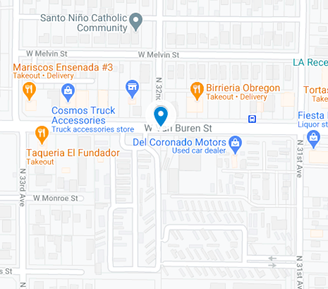google map of west van buren street in downtown phoenix