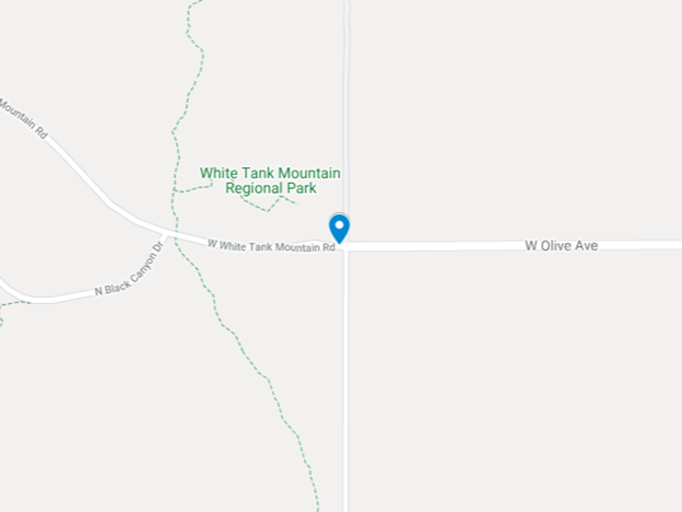 map of area near White Tank Mountain Road in Waddell