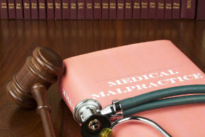 gavel and stethoscope in lawyer office