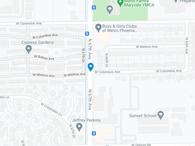 image of google map of n 67th avenue