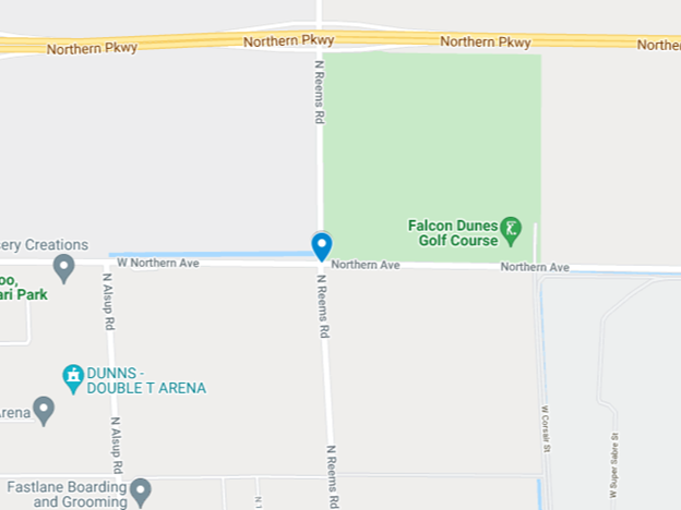 google map of northern avenue hear hit-and-run crash site