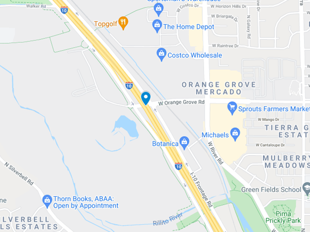 google map image of i-10 near orange grove road
