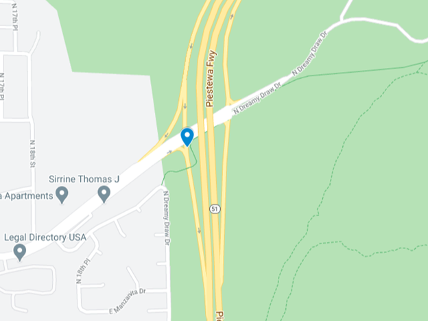 google map image of northern avenue crash site