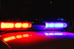 police lights at night single-vehicle crash Tucson