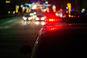 police at night crash on highway