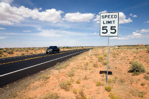 desert speed limit sign