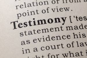 dictionary definition of testimony