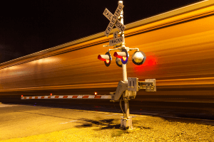 Stock image of train crossing