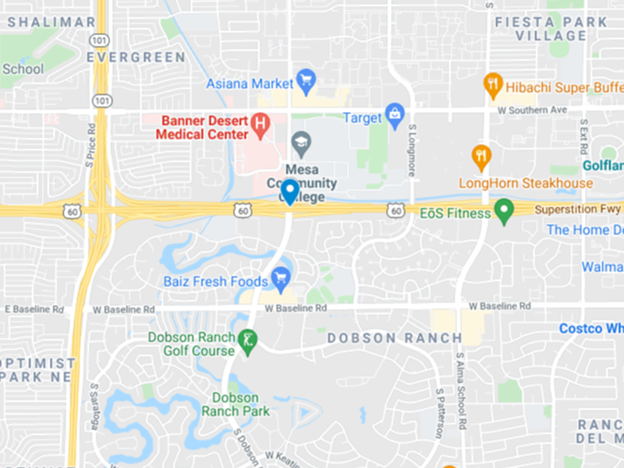 google map image of us 60 near mesa community college