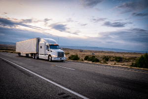 semi-truck on a freeway