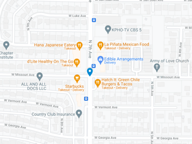 google map image of n 7th avenue t-bone crash site