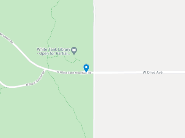 google map image of white tank mountain road