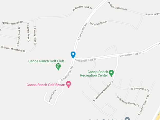map of area around the Canoa Ranch Golf Club Tucson
